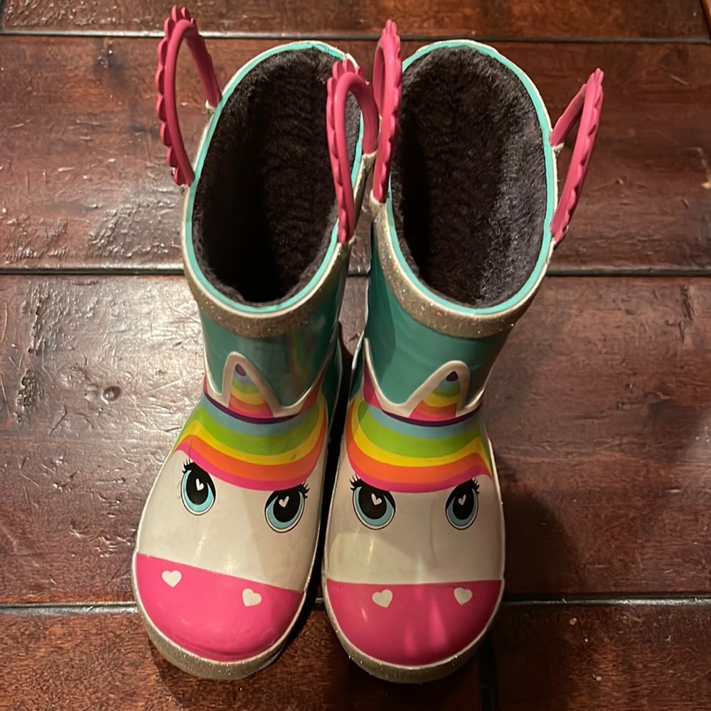 Unicorn toddler rain boots size 7/8